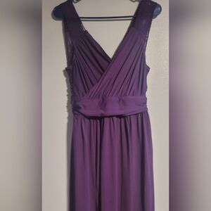 Purple Ruched Maxi Dress